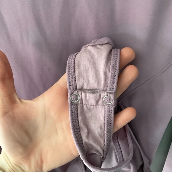 Intimately Free People V Neck Body Suit Lavender Thong Plunge Size Medium - Picture 6 of 8